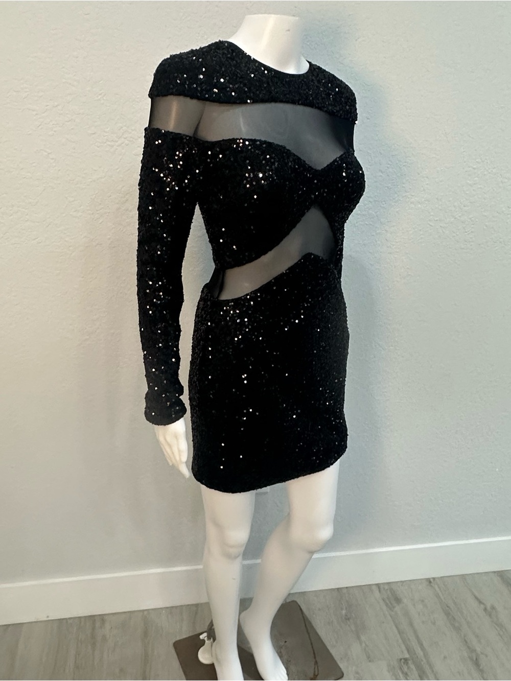 BALMAIN Mesh Sequin Dress Size Small